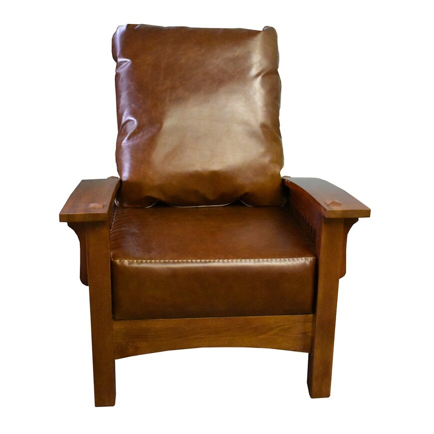 Précommandez la chaise Morris Craftsman / Mission en cuir et chêne