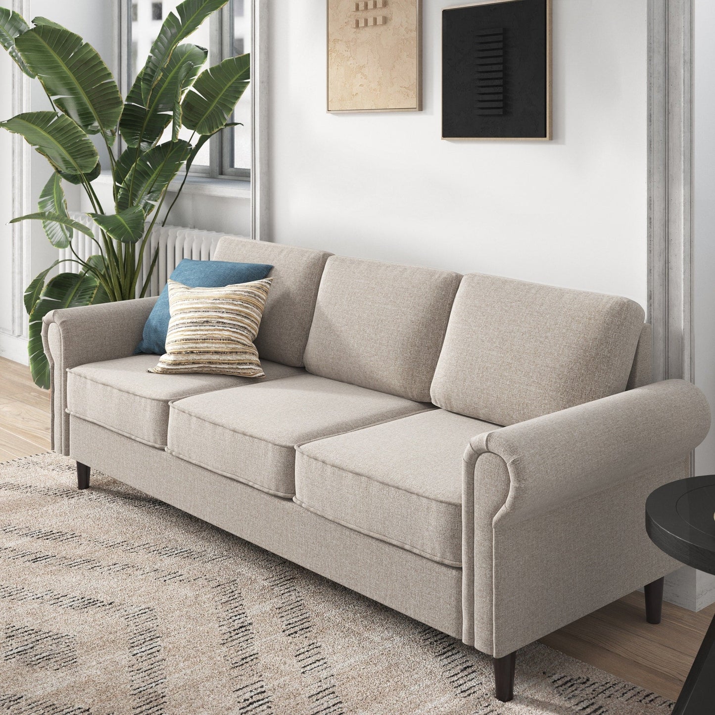 Priage par ZINUS Canapé Madison rembourré beige avoine