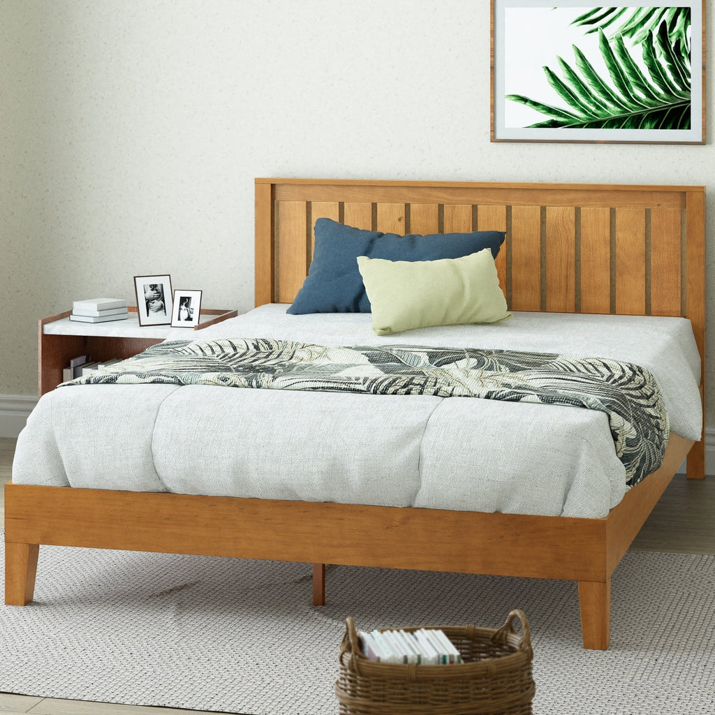 Priage by ZINUS Cadre de lit plateforme en bois de pin rustique de luxe