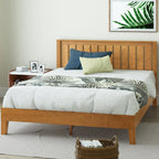 Priage by ZINUS Cadre de lit plateforme en bois de pin rustique de luxe