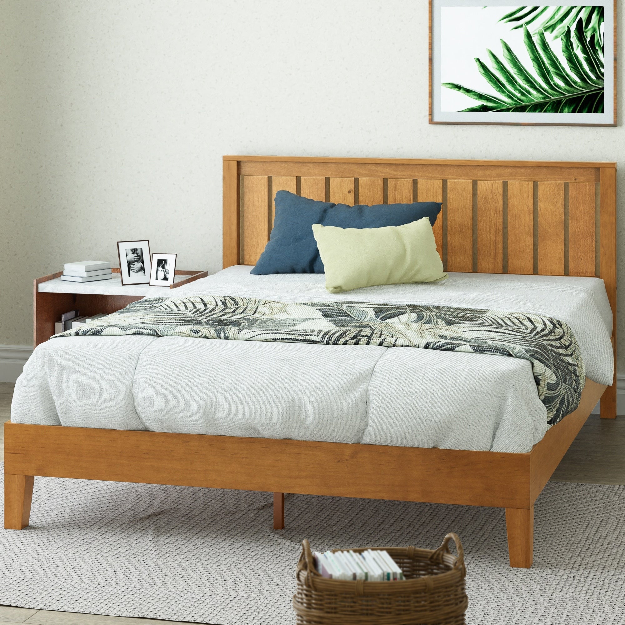Priage by ZINUS Cadre de lit plateforme en bois de pin rustique de luxe