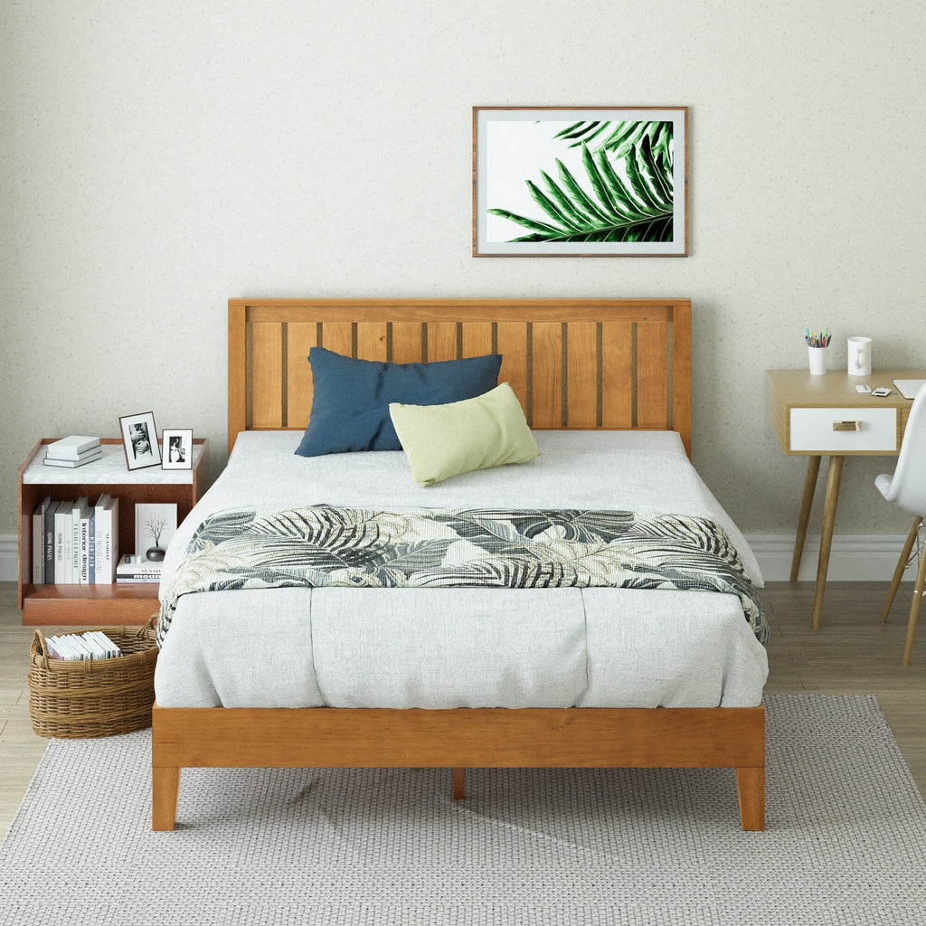 Priage by ZINUS Cadre de lit plateforme en bois de pin rustique de luxe
