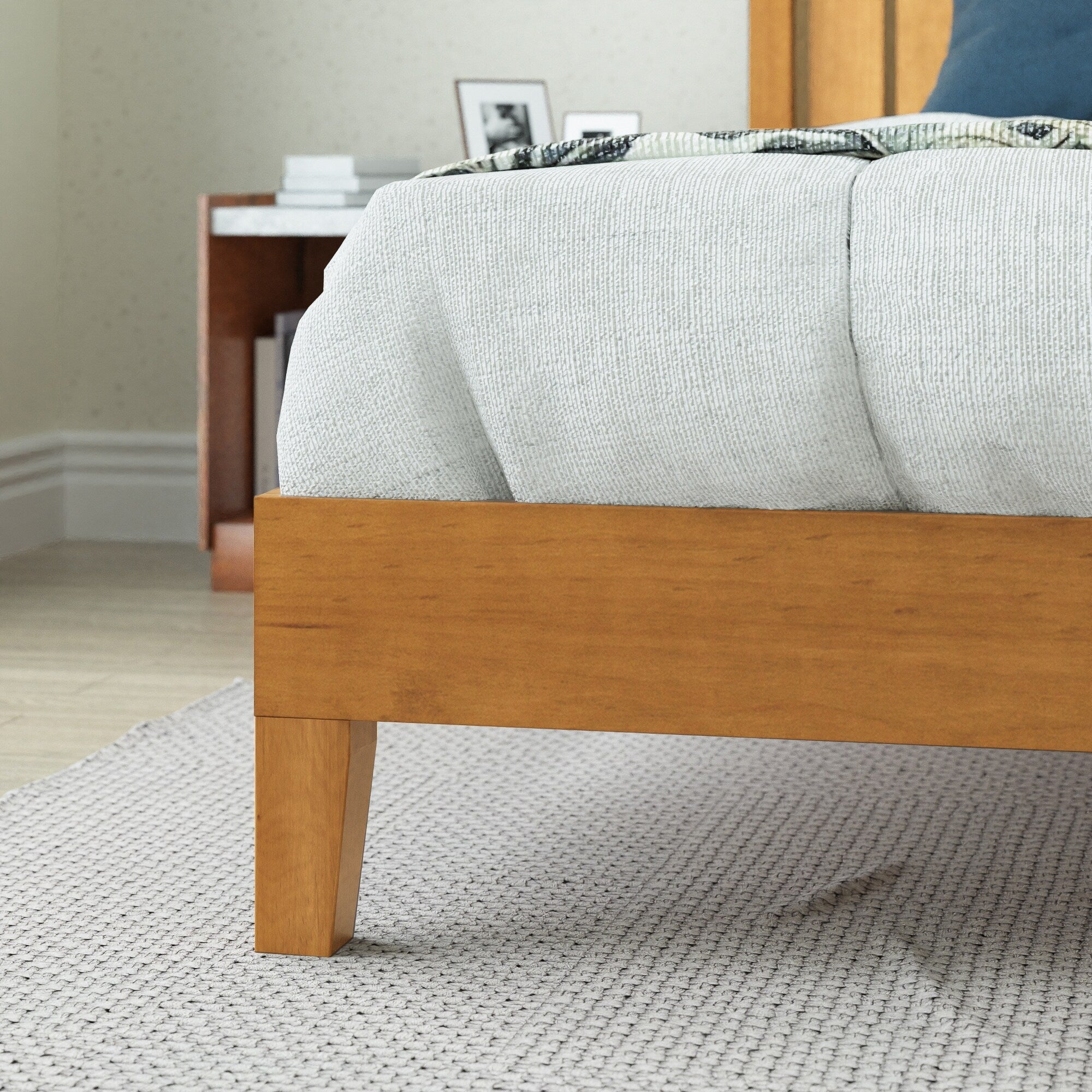Priage by ZINUS Cadre de lit plateforme en bois de pin rustique de luxe