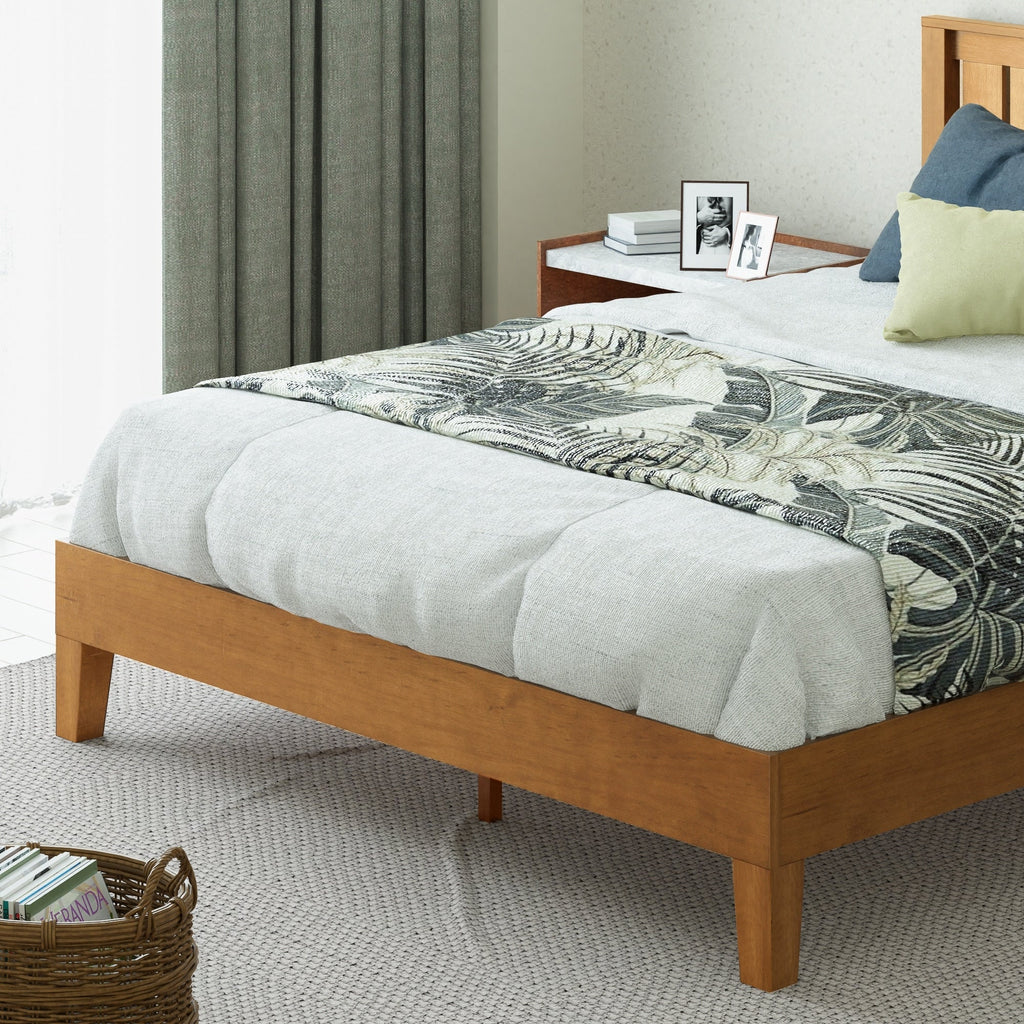 Priage by ZINUS Cadre de lit plateforme en bois de pin rustique de luxe