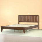 Lit plateforme en bois massif expresso antique Priage par Zinus