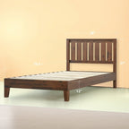 Lit plateforme en bois massif expresso antique Priage par Zinus