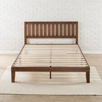 Lit plateforme en bois massif expresso antique Priage par Zinus