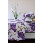 Parure de draps à poches profondes et imprimé floral Azores Home avec drap plat surdimensionné