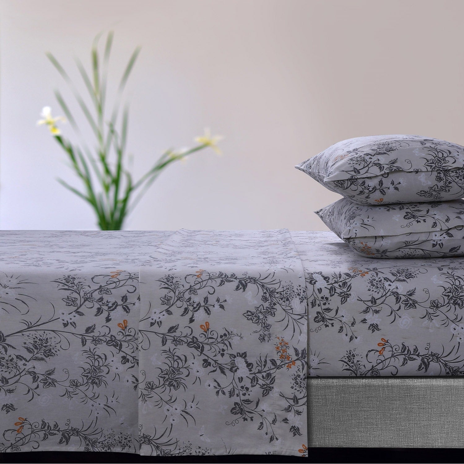 Parure de draps à poches extra profondes en flanelle de coton douce 170 g/m² imprimée