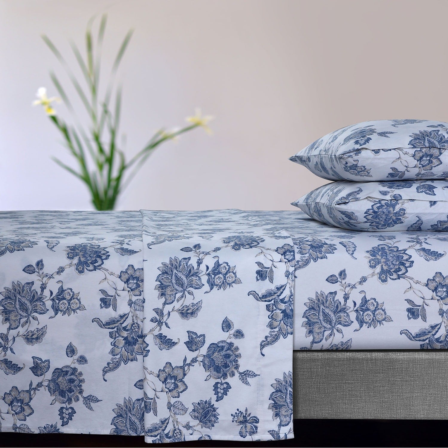 Parure de draps à poches extra profondes en flanelle de coton douce 170 g/m² imprimée