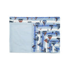 Couverture en flanelle polaire imprimée Sherpa pour enfants, 40 x 50 pouces, motif bateau à voile nautique, base blanche