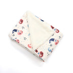 Couverture imprimée en flanelle douce et polaire Sherpa pour enfants, 40 x 50 pouces, motif sirène rose avec base blanche