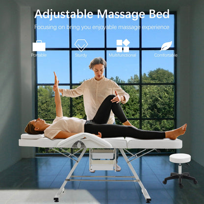 Fauteuil de massage professionnel pour salon de spa, lit pliable avec tabouret hydraulique réglable