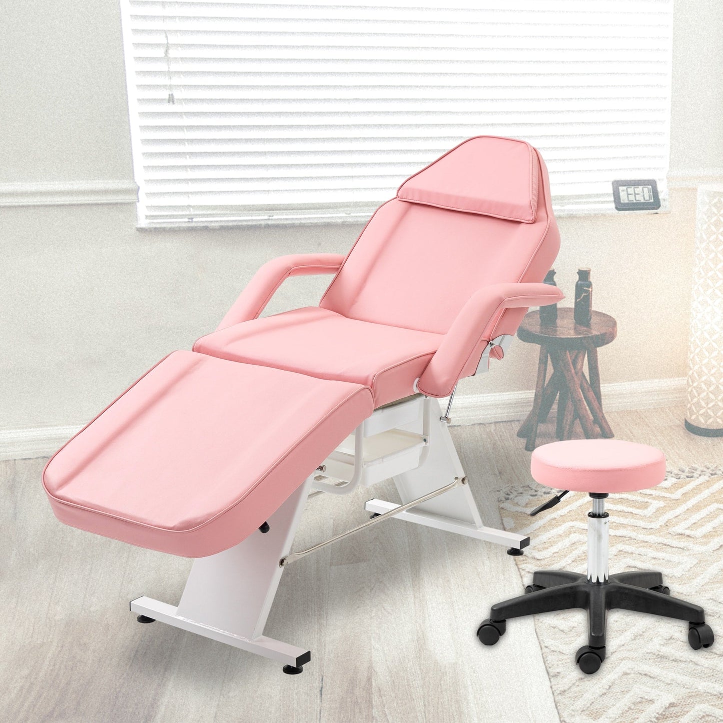 Fauteuil de massage professionnel pour salon de spa, lit pliable avec tabouret hydraulique réglable