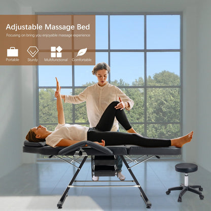 Fauteuil de massage professionnel pour salon de spa, lit pliable avec tabouret hydraulique réglable