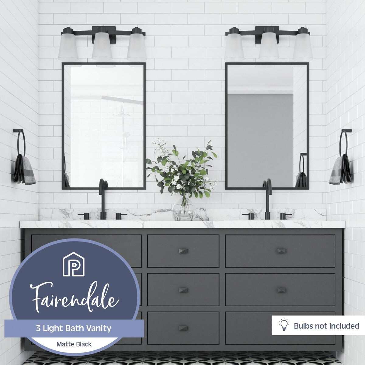 Prominence Home Fairendale, Applique de vanité, Noir mat - Noir mat