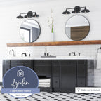 Prominence Home Lyndan, Luminaire d'intérieur pour meuble-lavabo et salle de bain, finitions noir mat et nickel brossé - 3 lumières