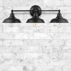 Prominence Home Lyndan, Luminaire d'intérieur pour meuble-lavabo et salle de bain, finitions noir mat et nickel brossé - 3 lumières