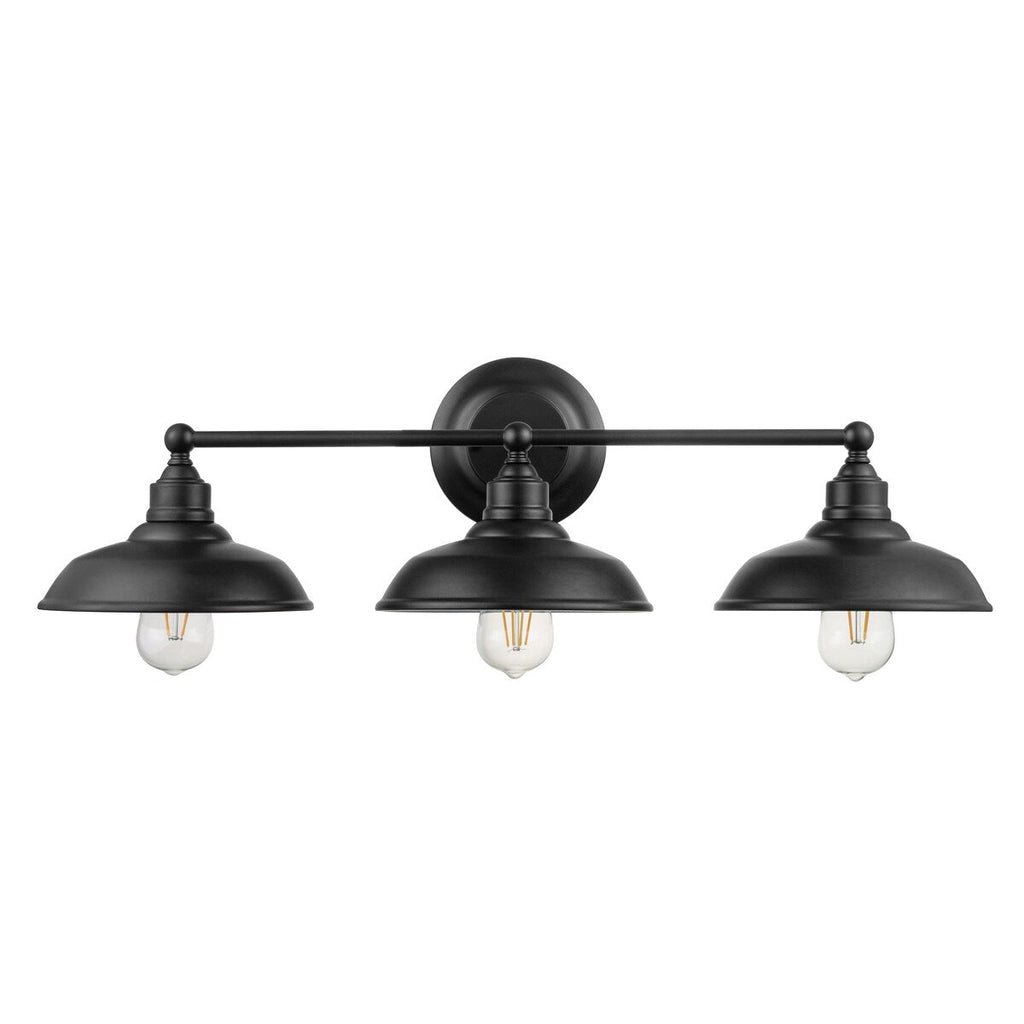 Prominence Home Lyndan, Luminaire d'intérieur pour meuble-lavabo et salle de bain, finitions noir mat et nickel brossé - 3 lumières