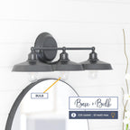 Prominence Home Lyndan, Luminaire d'intérieur pour meuble-lavabo et salle de bain, finitions noir mat et nickel brossé - 3 lumières