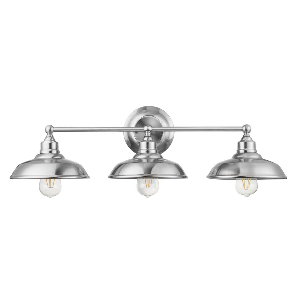Prominence Home Lyndan, Luminaire d'intérieur pour meuble-lavabo et salle de bain, finitions noir mat et nickel brossé - 3 lumières