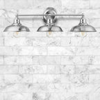 Prominence Home Lyndan, Luminaire d'intérieur pour meuble-lavabo et salle de bain, finitions noir mat et nickel brossé - 3 lumières