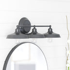 Prominence Home Lyndan, Luminaire d'intérieur pour meuble-lavabo et salle de bain, finitions noir mat et nickel brossé - 3 lumières