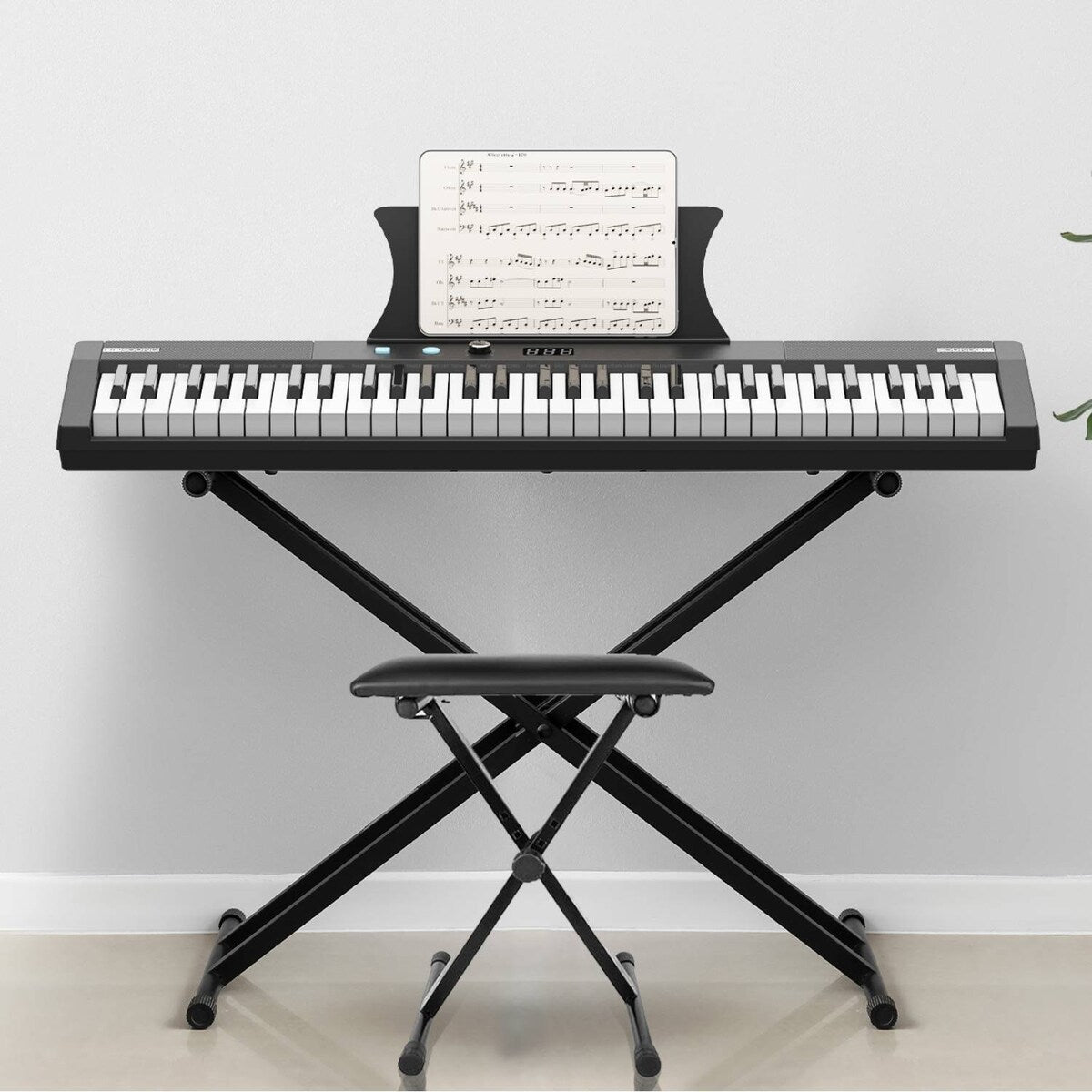 Piano électrique portable semi-lesté à 61 touches