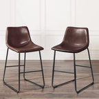 Tabourets de bar Bossin 18/26/30 pouces, tabourets de bar à hauteur de comptoir avec dossier, tabourets modernes en cuir PU, chaise de salle à manger avec repose-pieds