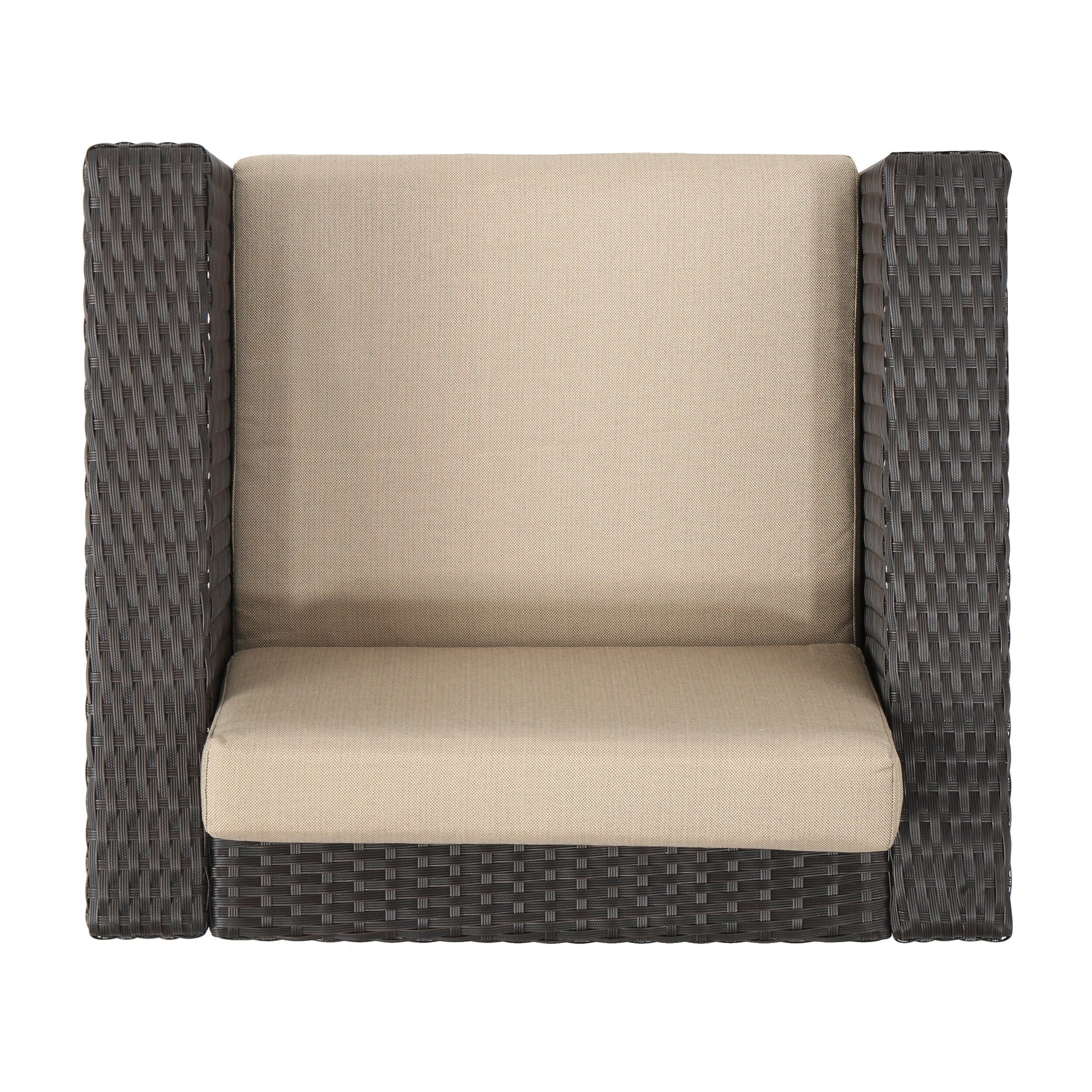 Ensemble de salon d'extérieur Puerta 5 pièces en osier avec coussins par Christopher Knight Home
