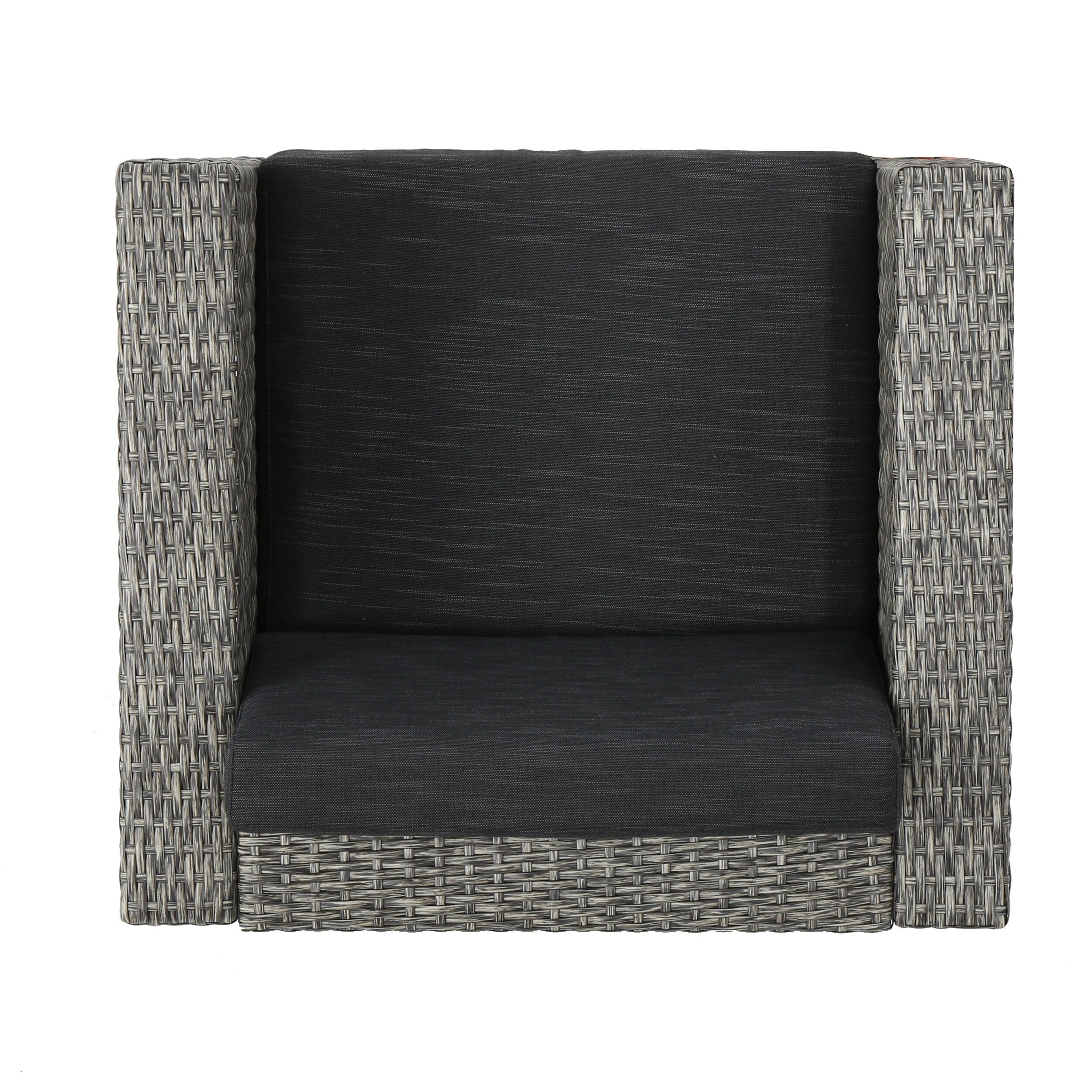 Ensemble de salon d'extérieur Puerta 5 pièces en osier avec coussins par Christopher Knight Home