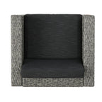 Fauteuil club d'extérieur Puerta en osier avec coussins (lot de 2) par Christopher Knight Home