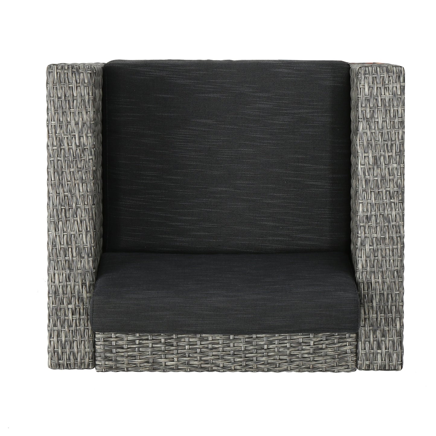 Fauteuil club d'extérieur Puerta en osier avec coussins (lot de 2) par Christopher Knight Home