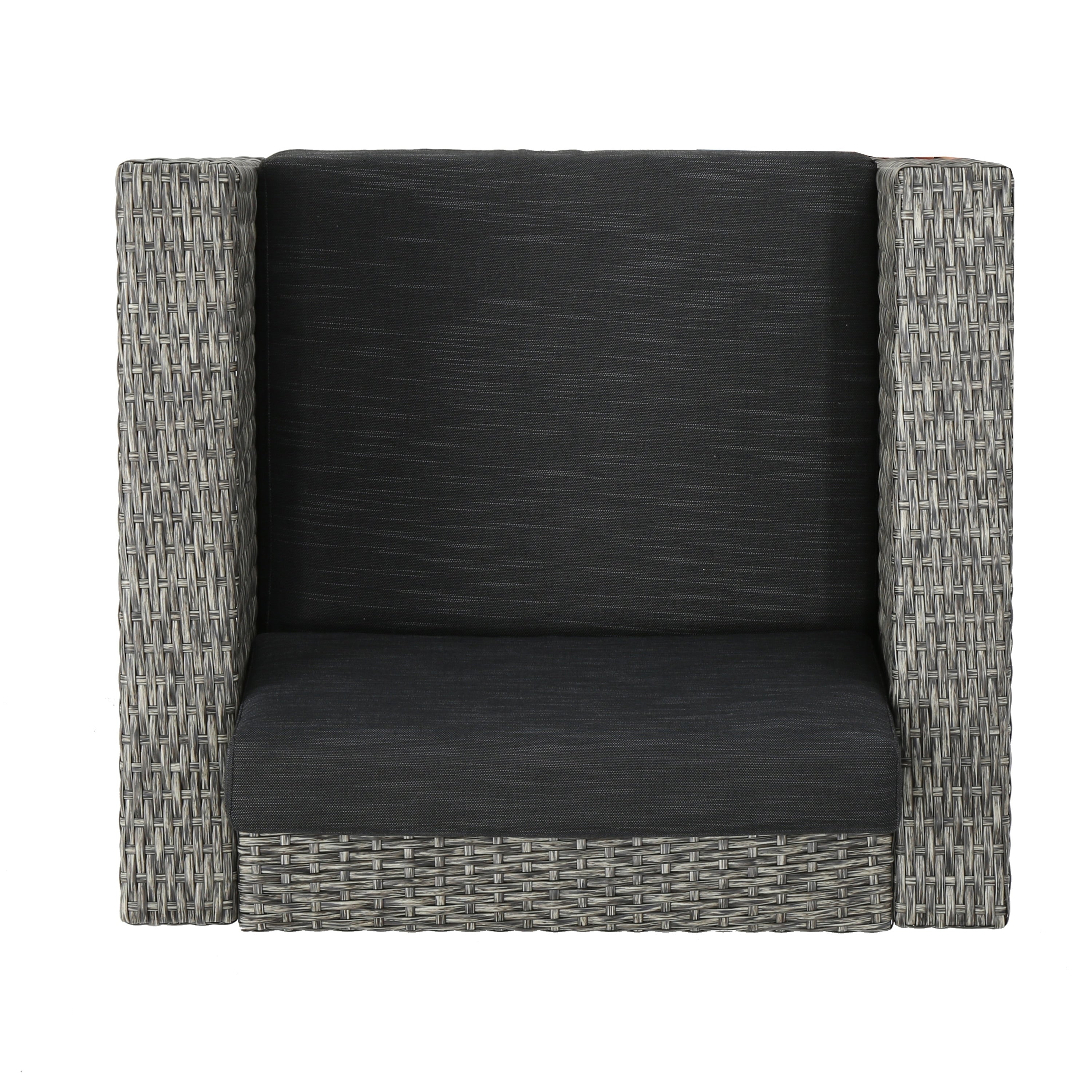Fauteuil club d'extérieur Puerta en osier avec coussins (lot de 2) par Christopher Knight Home