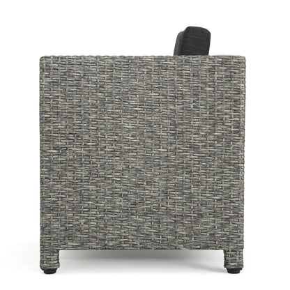 Fauteuil club d'extérieur Puerta en osier avec coussins (lot de 2) par Christopher Knight Home