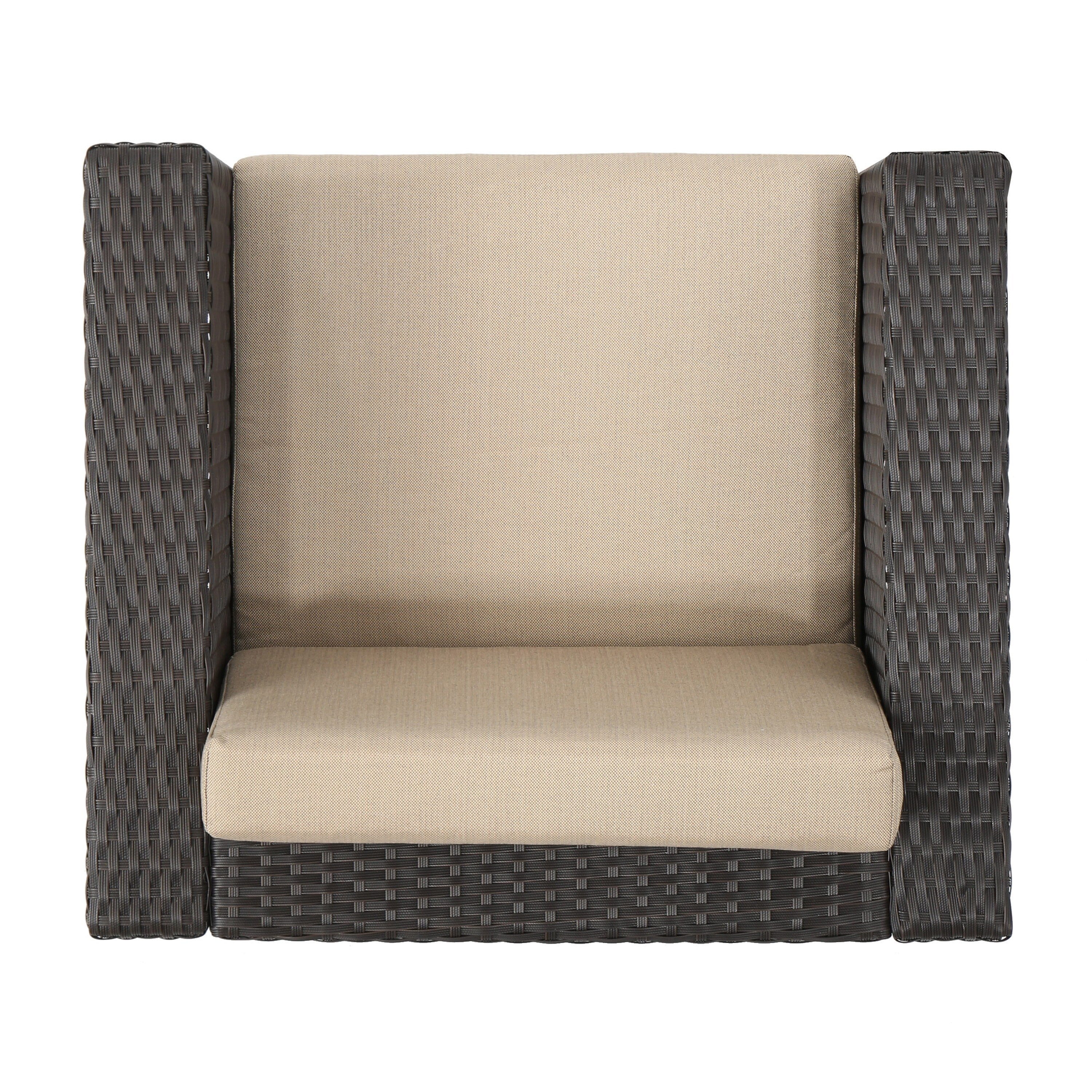 Fauteuil club d'extérieur Puerta en osier avec coussins (lot de 2) par Christopher Knight Home
