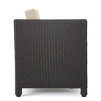 Fauteuil club d'extérieur Puerta en osier avec coussins (lot de 2) par Christopher Knight Home