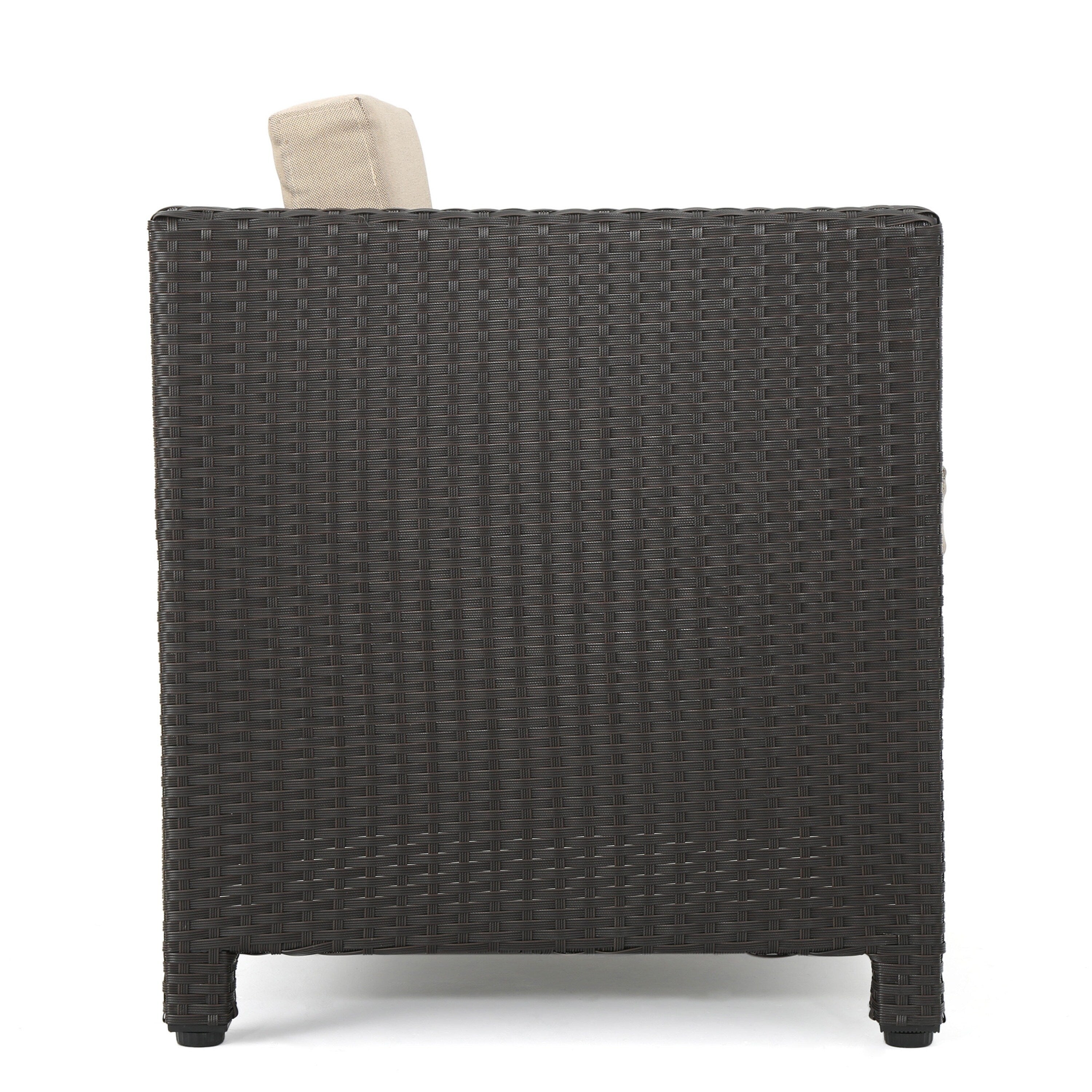 Fauteuil club d'extérieur Puerta en osier avec coussins (lot de 2) par Christopher Knight Home