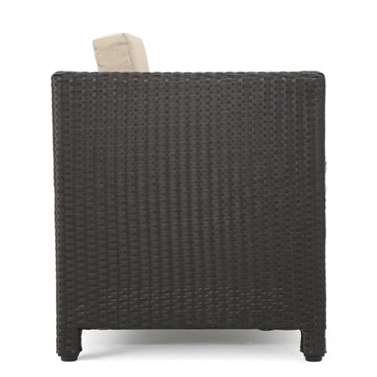 Fauteuil club d'extérieur Puerta en osier avec coussins (lot de 2) par Christopher Knight Home