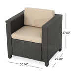Fauteuil club d'extérieur Puerta en osier avec coussins (lot de 2) par Christopher Knight Home