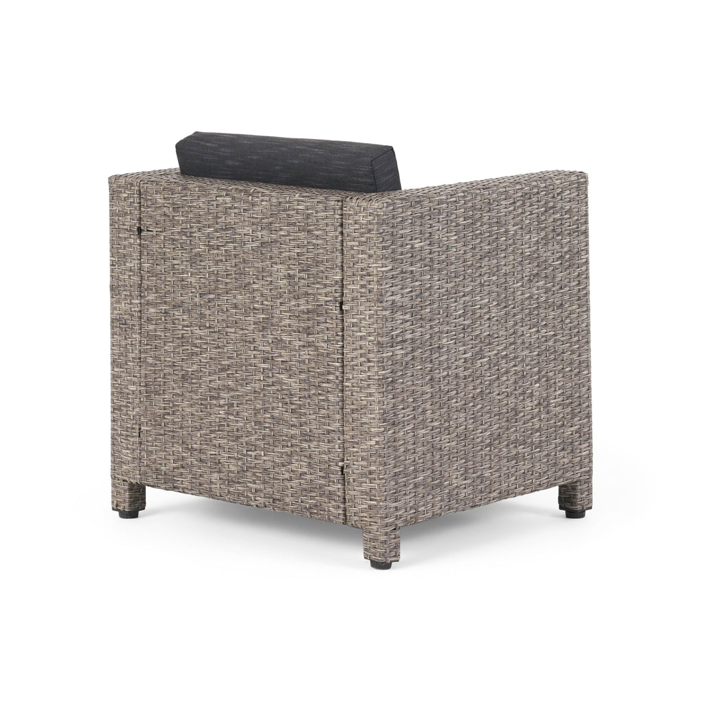 Fauteuil club d'extérieur Puerta en osier avec coussins (lot de 2) par Christopher Knight Home