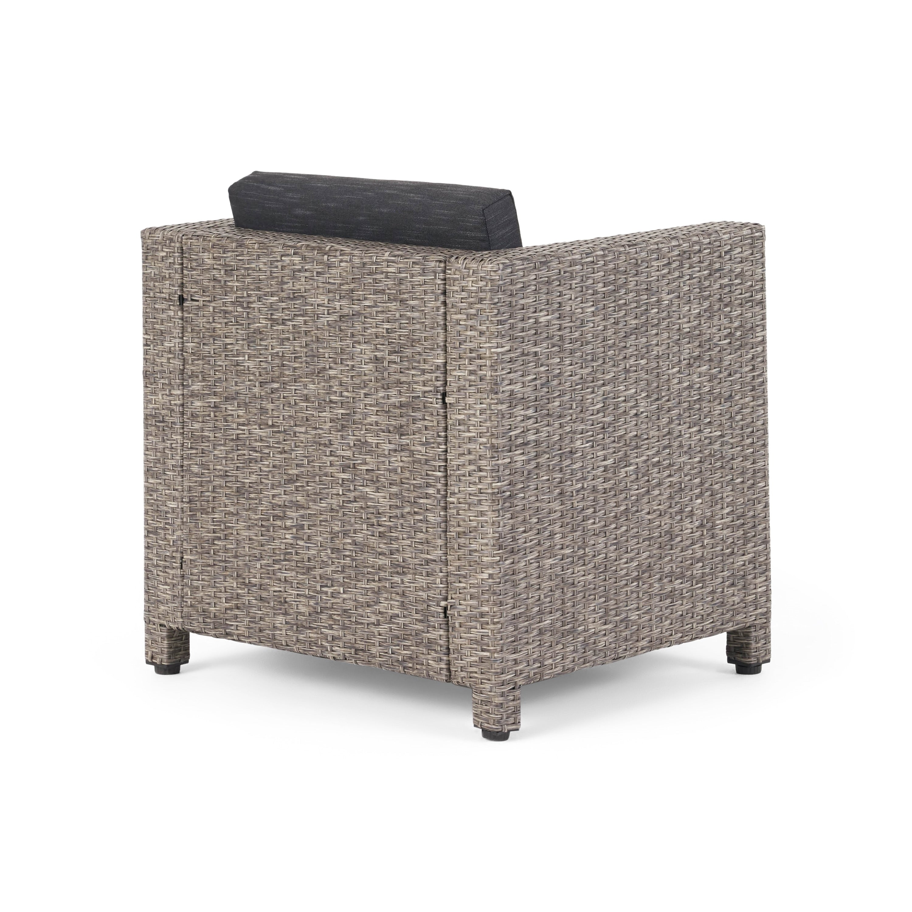 Fauteuil club d'extérieur Puerta en osier avec coussins (lot de 2) par Christopher Knight Home