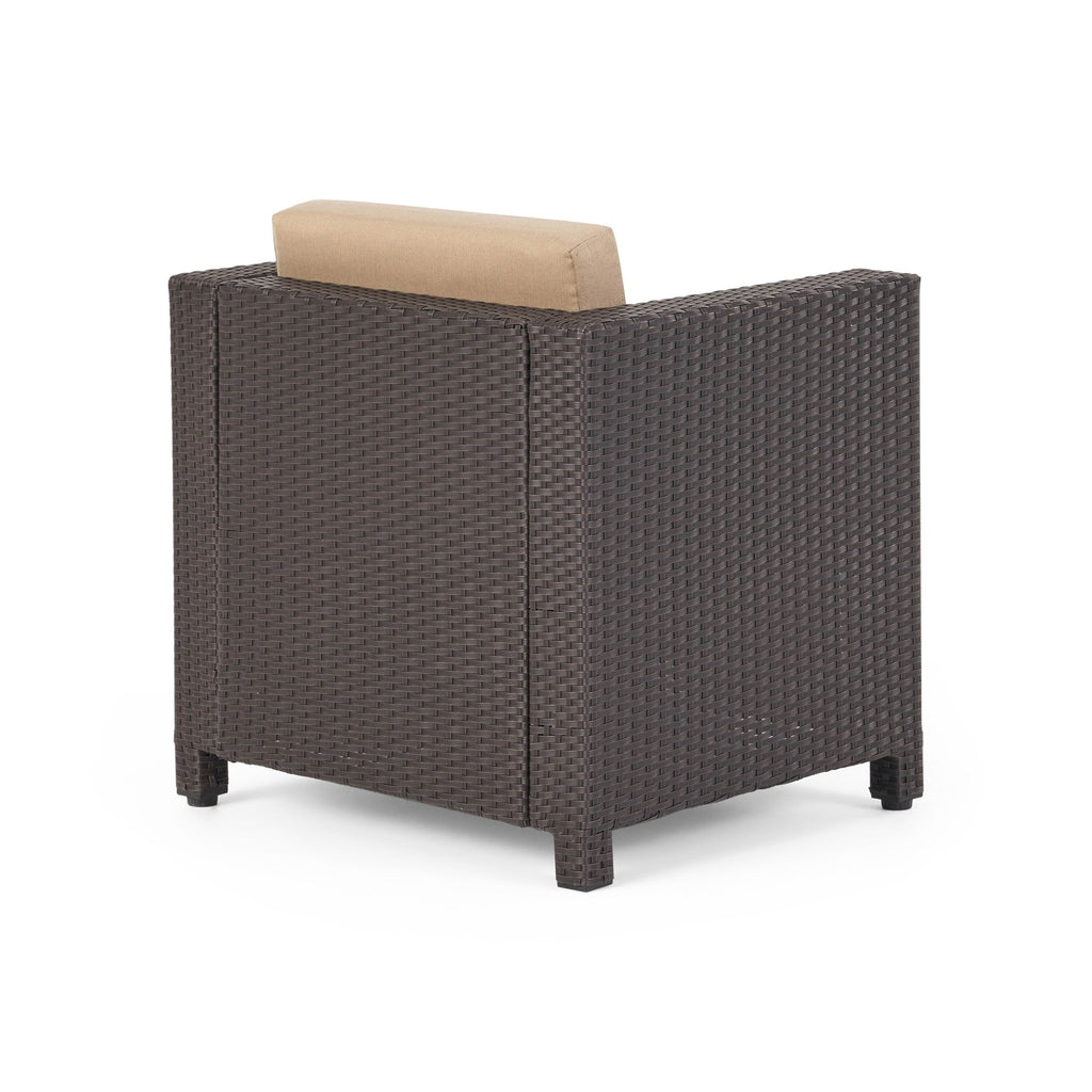 Fauteuil club d'extérieur Puerta en osier avec coussins (lot de 2) par Christopher Knight Home