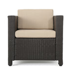 Fauteuil club d'extérieur Puerta en osier avec coussins (lot de 2) par Christopher Knight Home