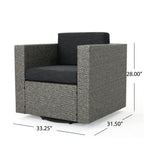 Fauteuil club pivotant d'extérieur en osier Puerta par Christopher Knight Home
