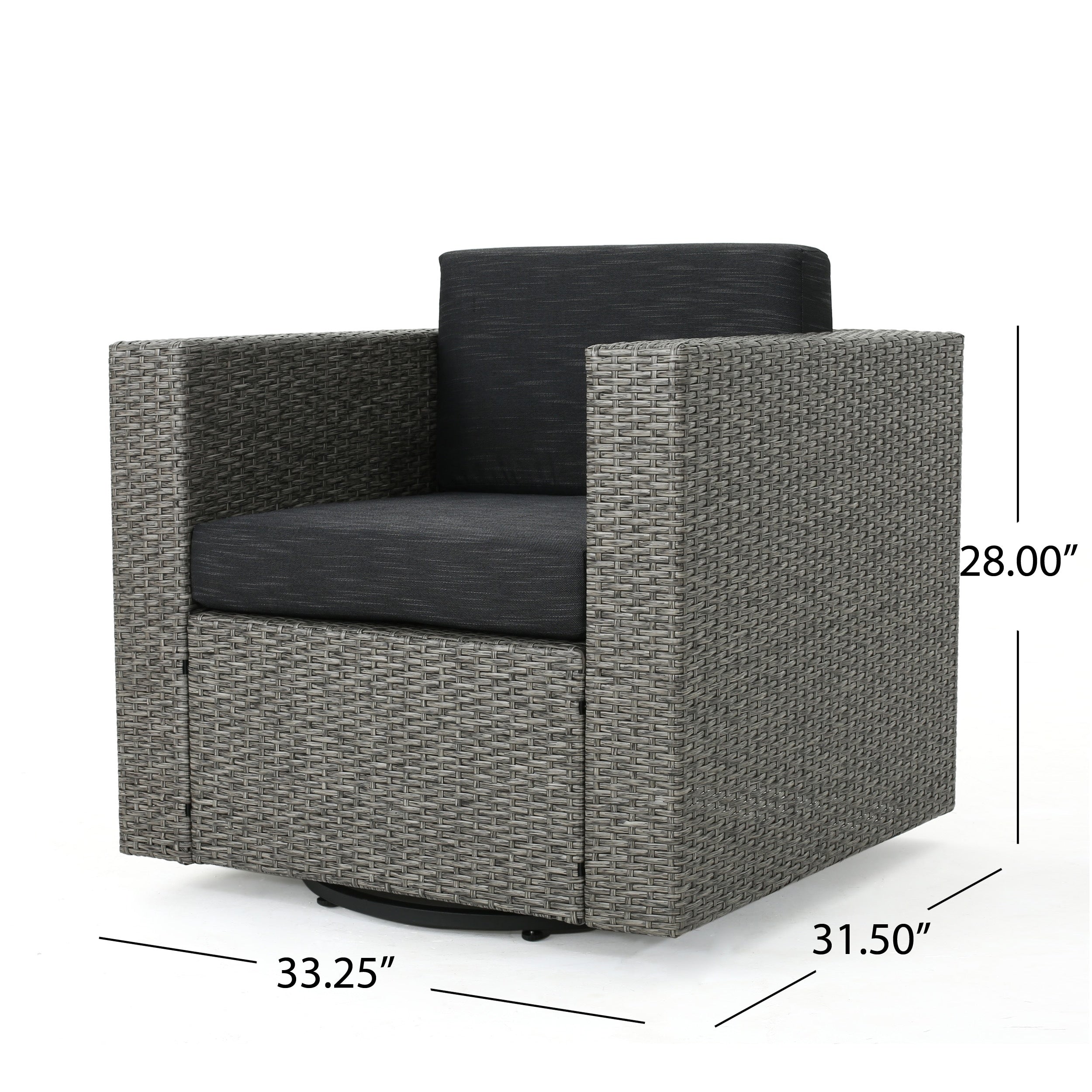 Fauteuil club pivotant d'extérieur en osier Puerta par Christopher Knight Home