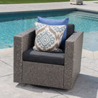 Fauteuil club pivotant d'extérieur en osier Puerta par Christopher Knight Home