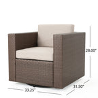 Fauteuil club pivotant d'extérieur en osier Puerta par Christopher Knight Home