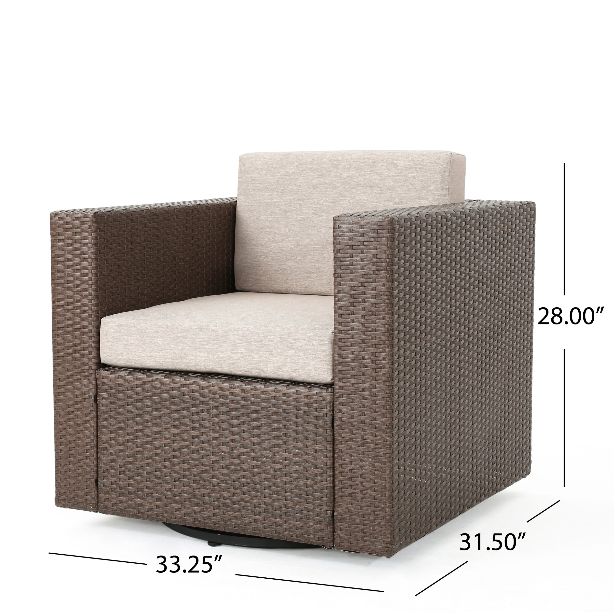 Fauteuil club pivotant d'extérieur en osier Puerta par Christopher Knight Home
