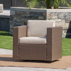 Fauteuil club pivotant d'extérieur en osier Puerta par Christopher Knight Home
